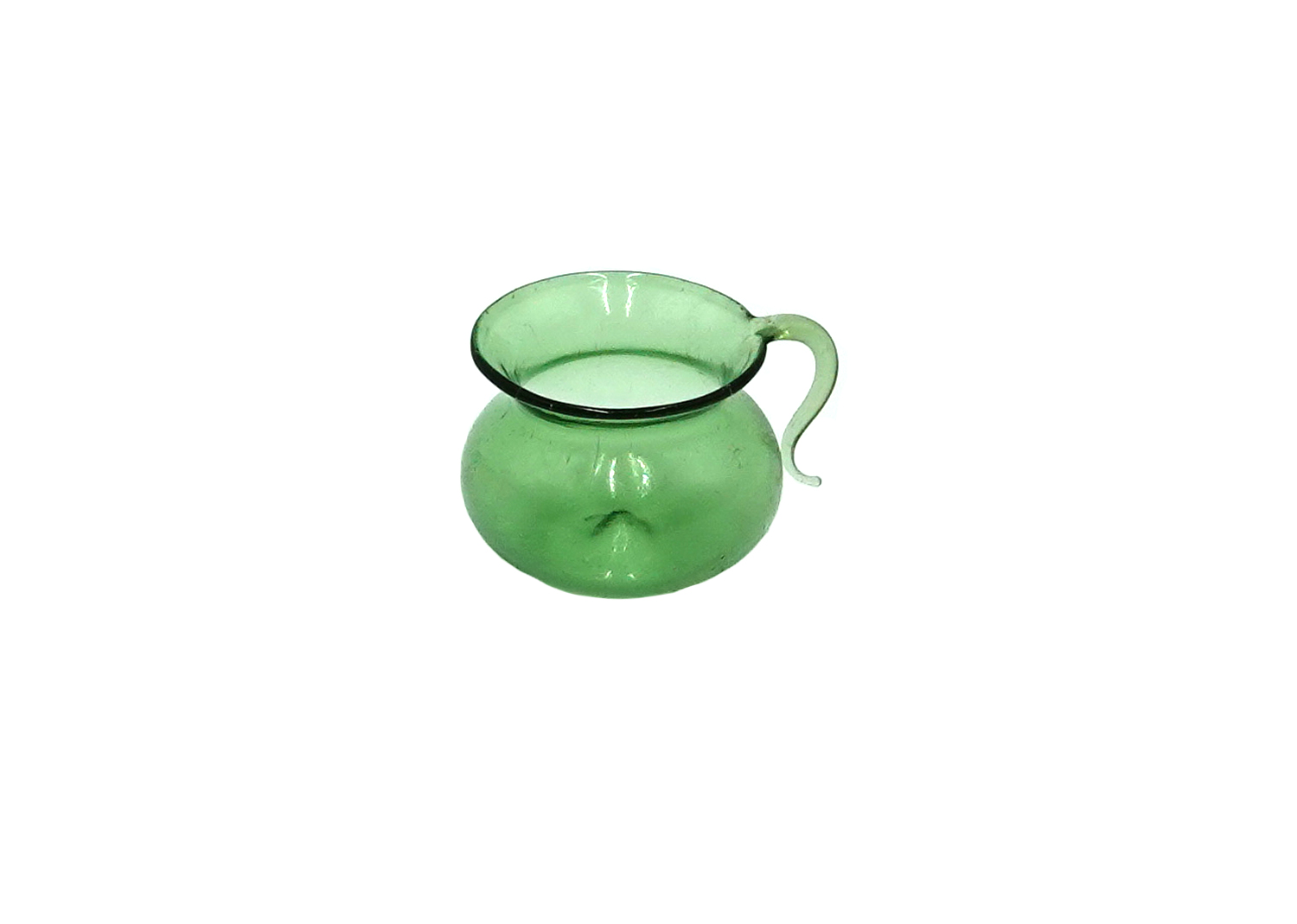 Puppenstuben Vintage Nachttopf aus Glas grün antik