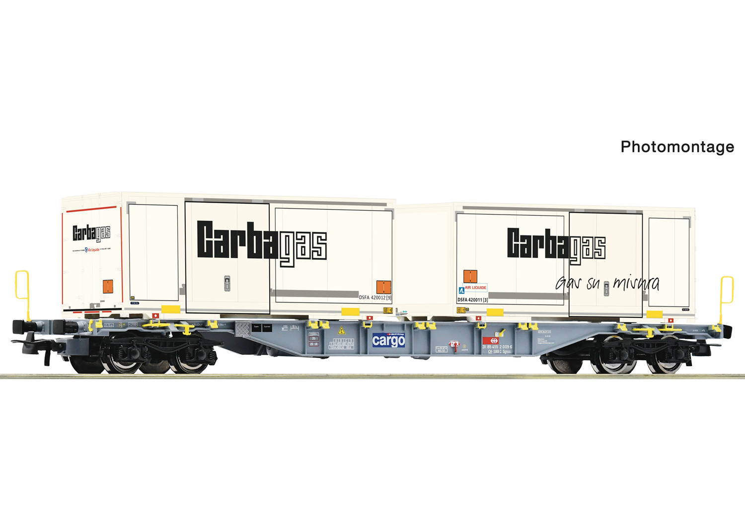 Roco 6600122 SBB Containertragwagen Cargo Garba Gas 