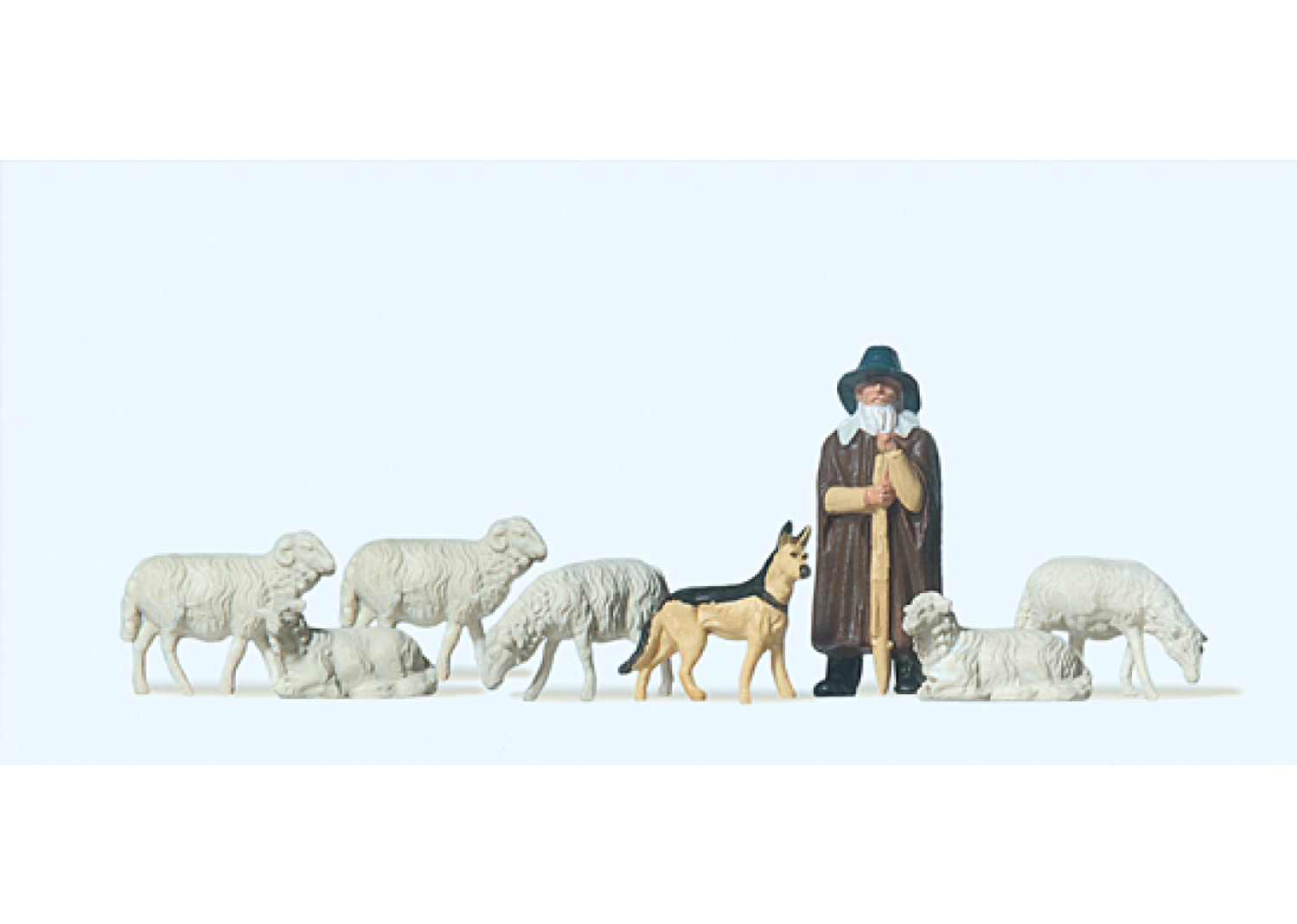 Preiser 14160 Schäfer mit Hund und Schafen 