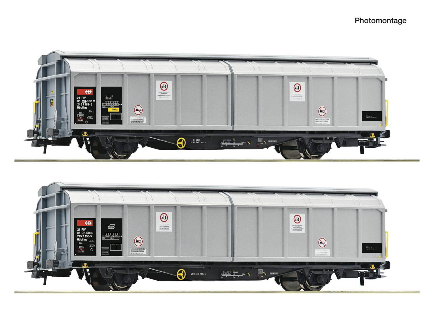 Roco 6600110 SBB 2-tlg. Set: Schiebewandwagen Cargo 