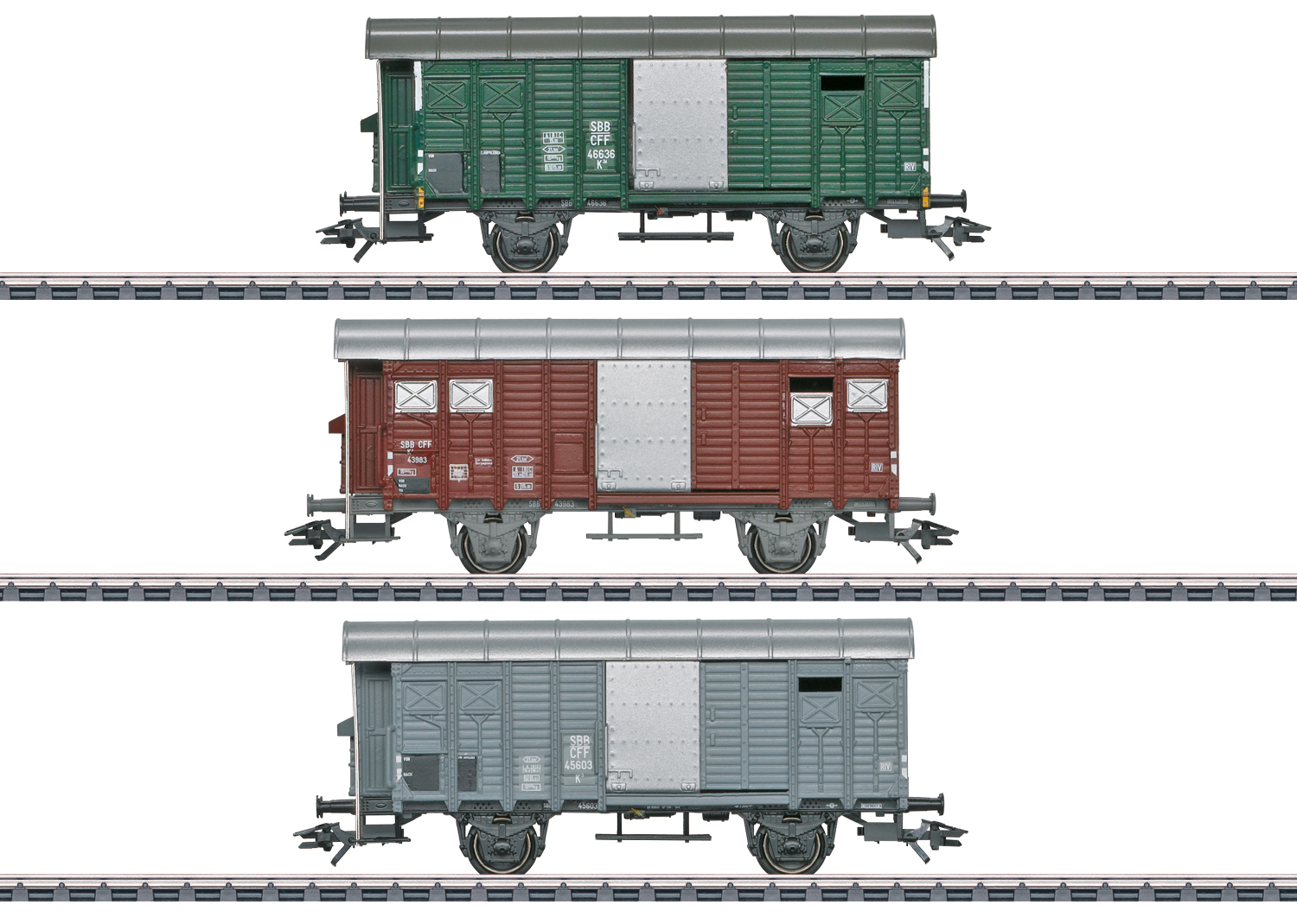 Märklin 46568 SBB Güterwagen-Set mit gedeckten Güterwagen K3 