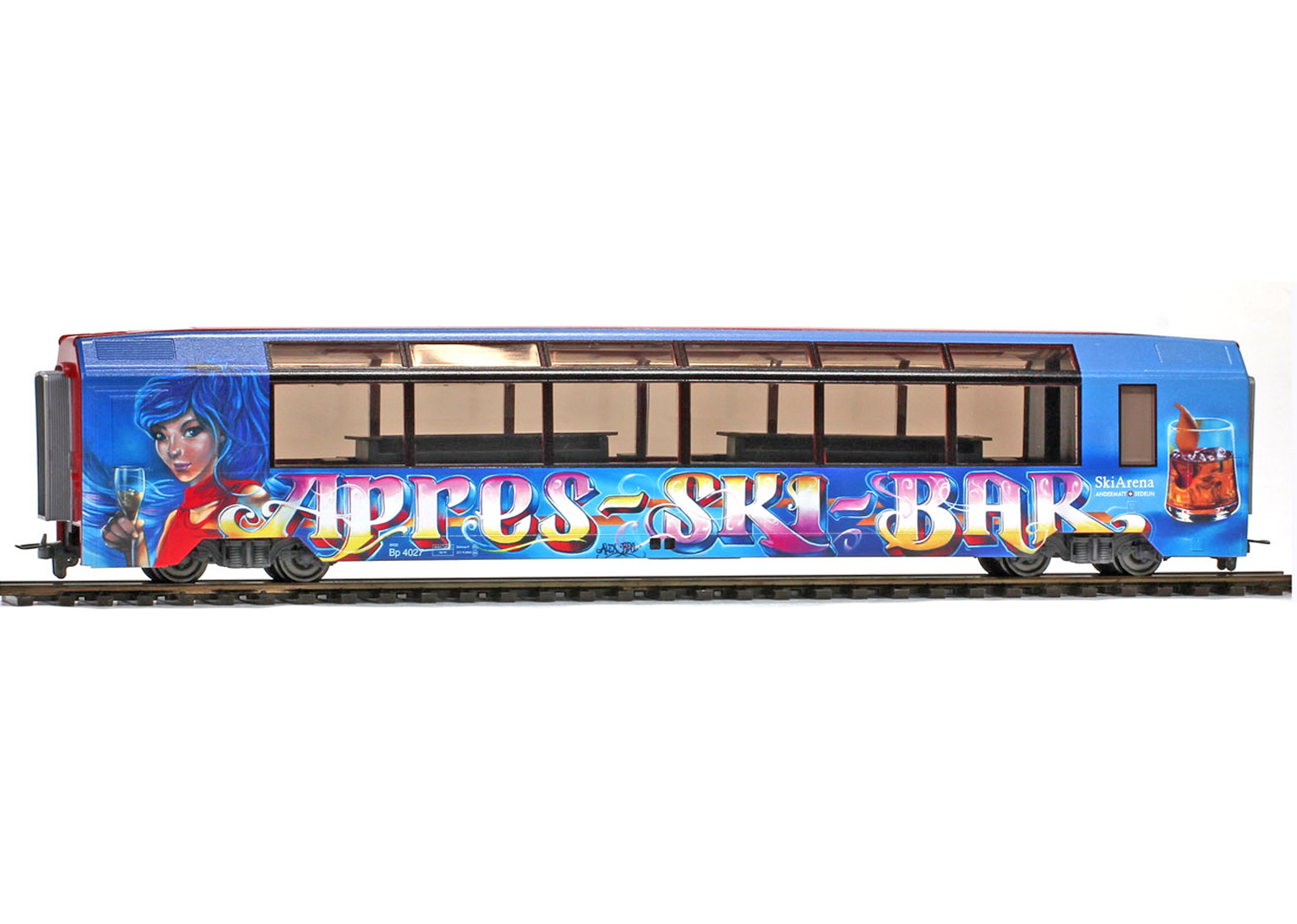 Bemo 3288297 MGB Bp 4027 Aprés-Ski-Bar blau 