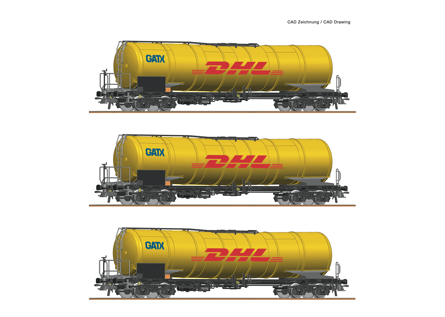 Roco 76029 GATX 3er Set Kesselwagen 