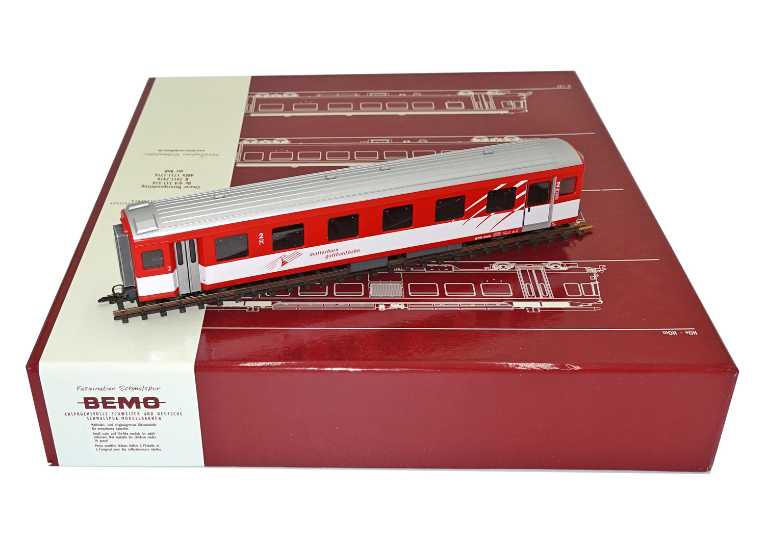 Bemo 3276555 MGB Personenwagen BDR 2295 