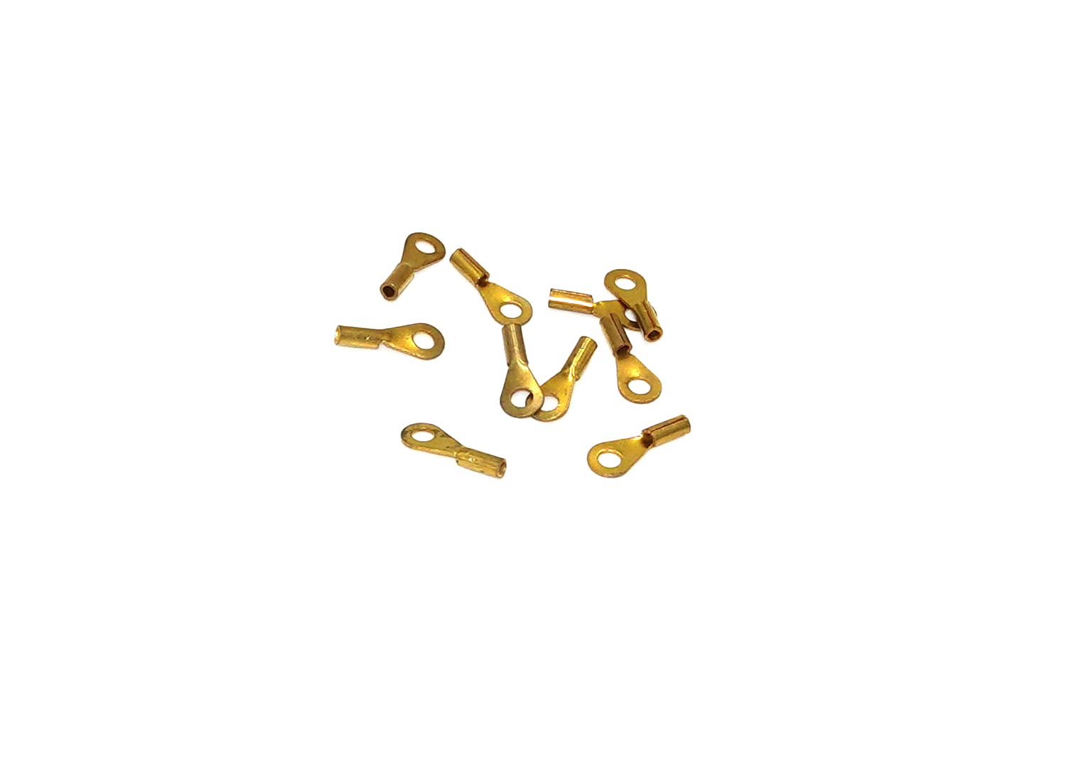 Ringkabelschuh Messing L=14mm Bohrg. Ø2,7