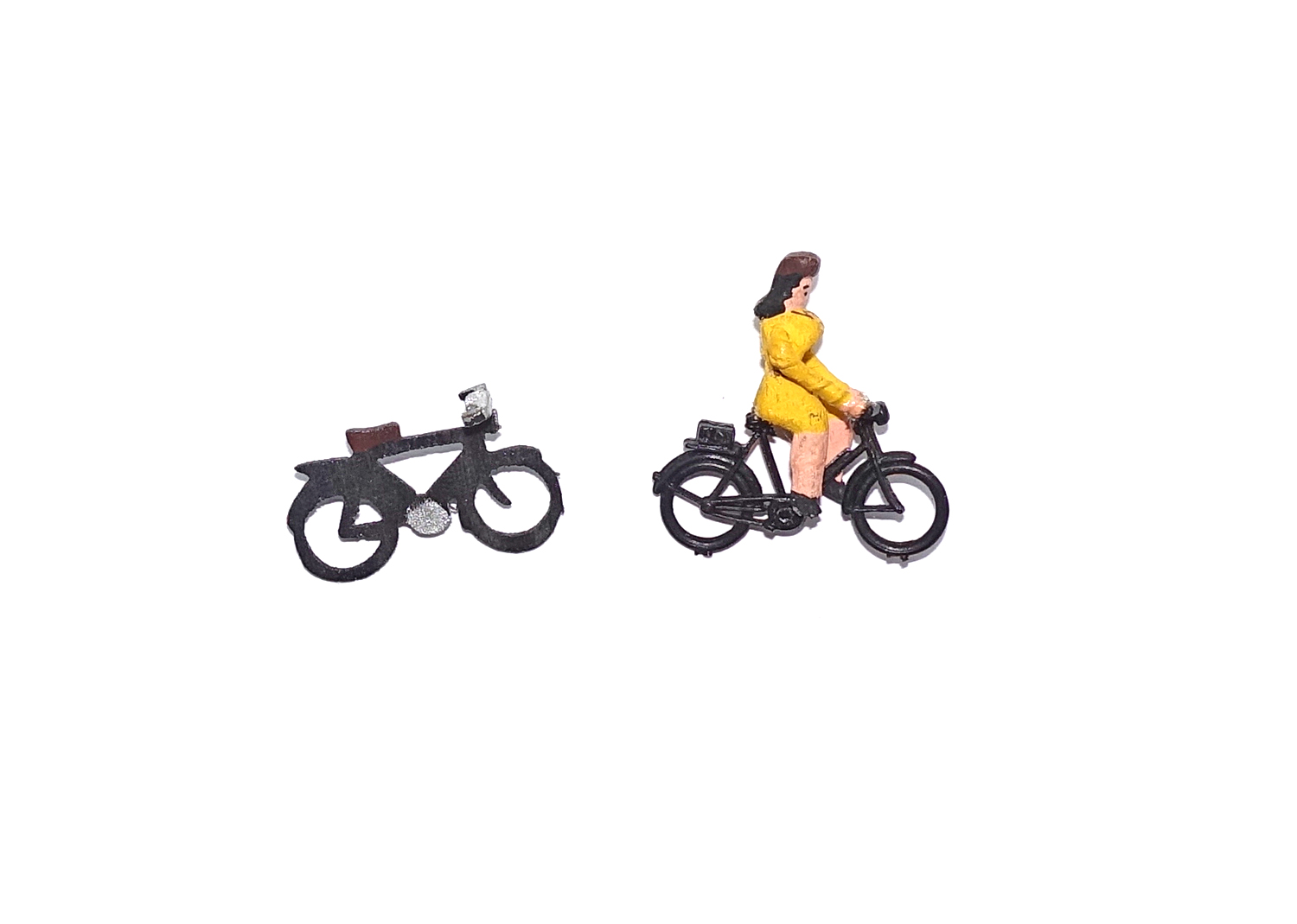 Preiser Holzfiguren Fahrrad-Set