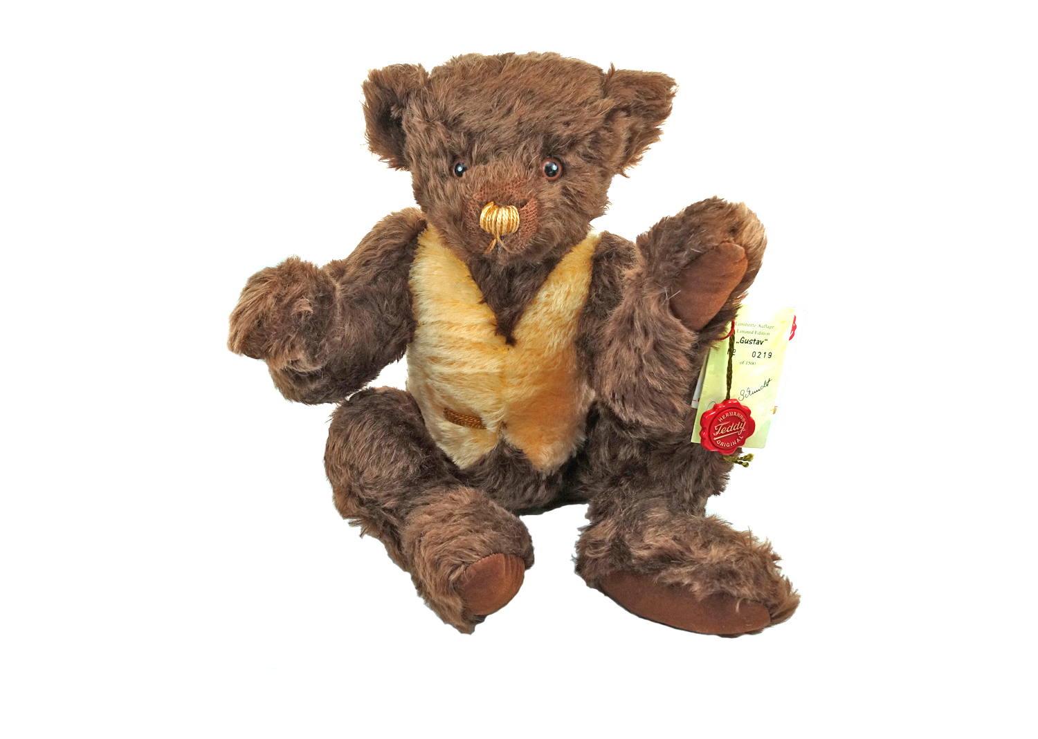 Hermann Teddybär Gustav 43 cm sitzend 