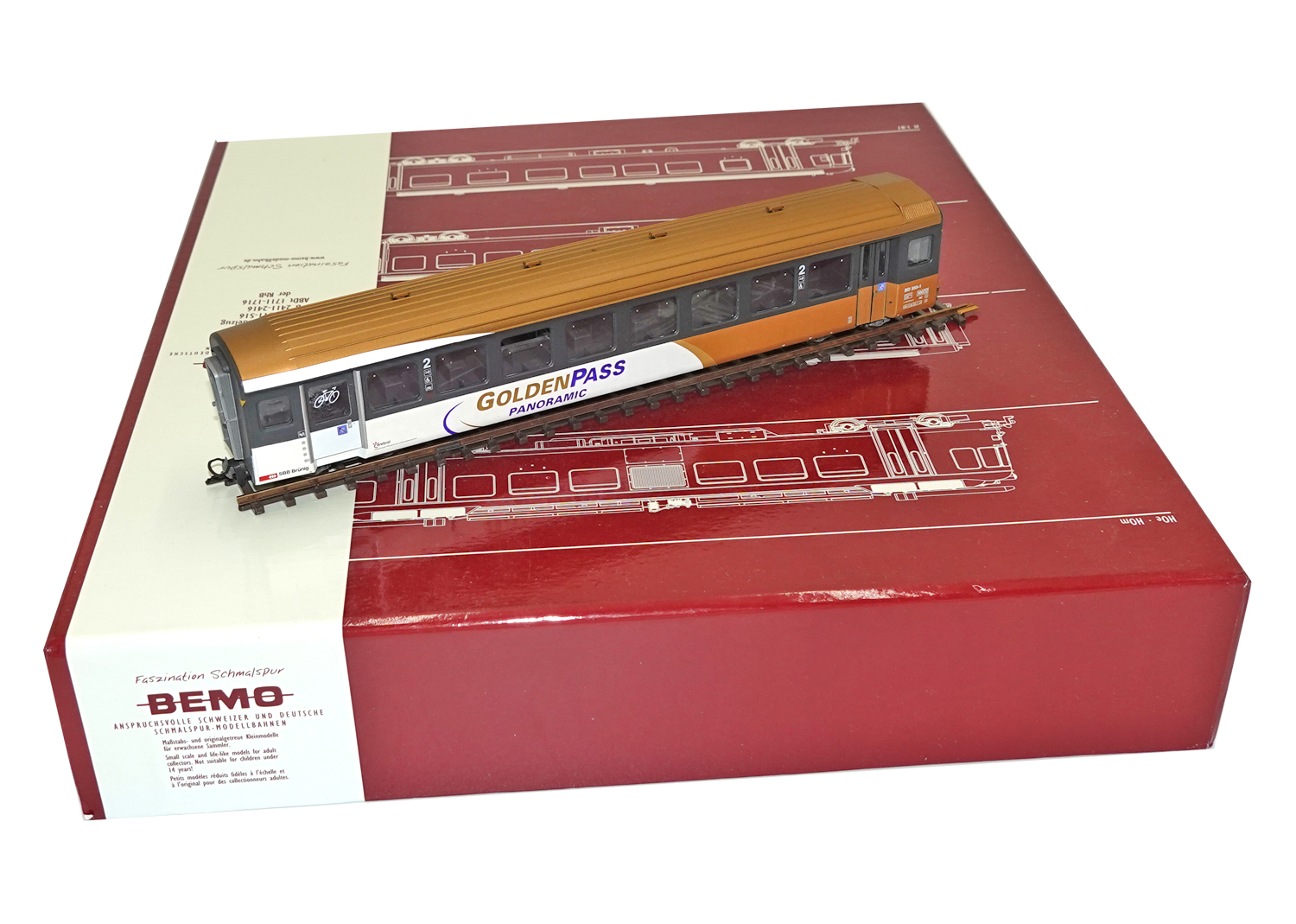 Bemo 3271465 SBB Golden Pass Personenwagen BD 355 2. Kl. 