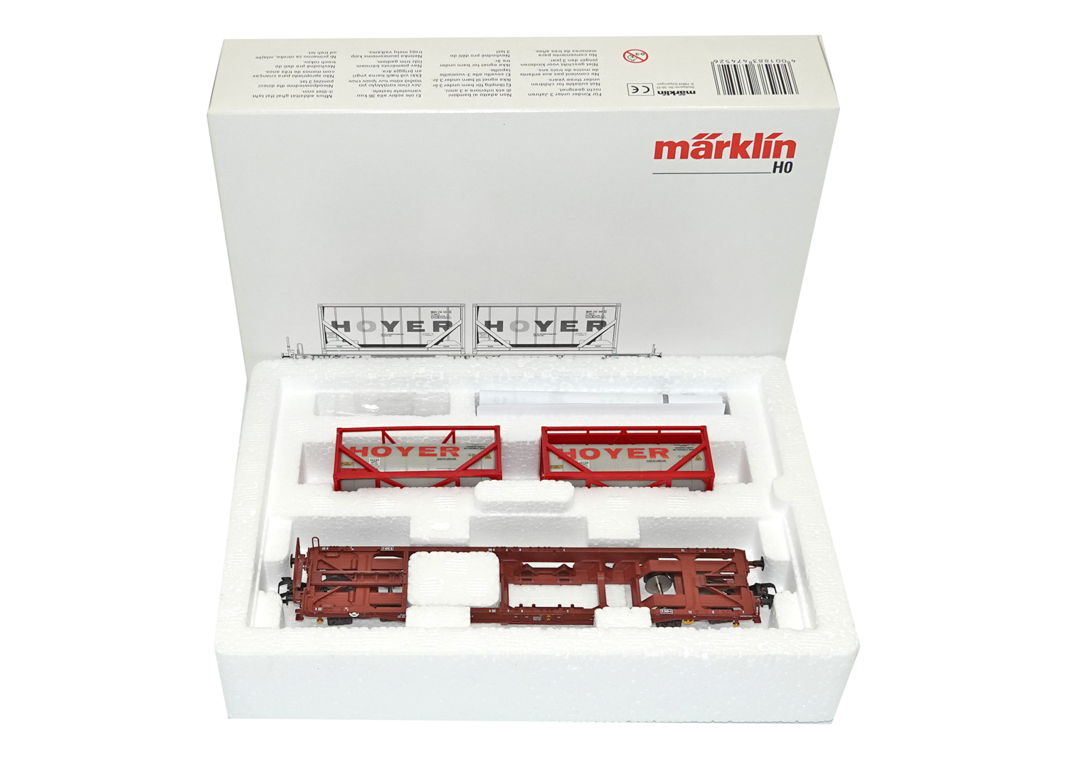 Märklin 47452 DB Taschenwagen mit Containern Hoyer  