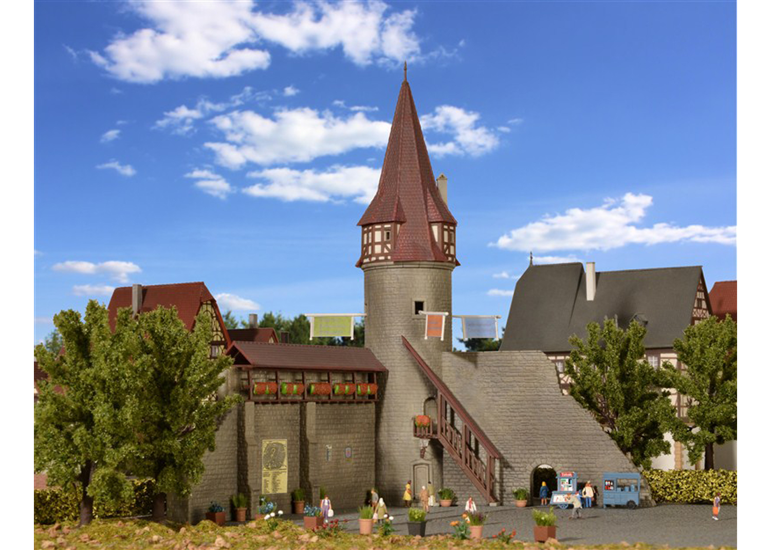 Kibri 37364 Stadtmauer mit Rundturm 