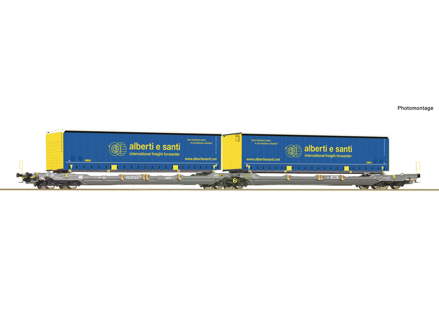 Roco 6600137 Hupac Doppeltaschen-Gelenkwagen T3000e Alberti e Santi 